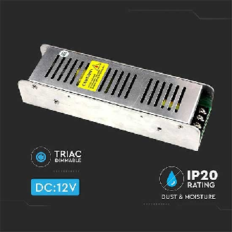 VT-20154D Alimentatore slim in metallo 150W 12V 12,5A a 2 uscite IP20 tric dimmerabile - SKU 3257-Leggi tutto