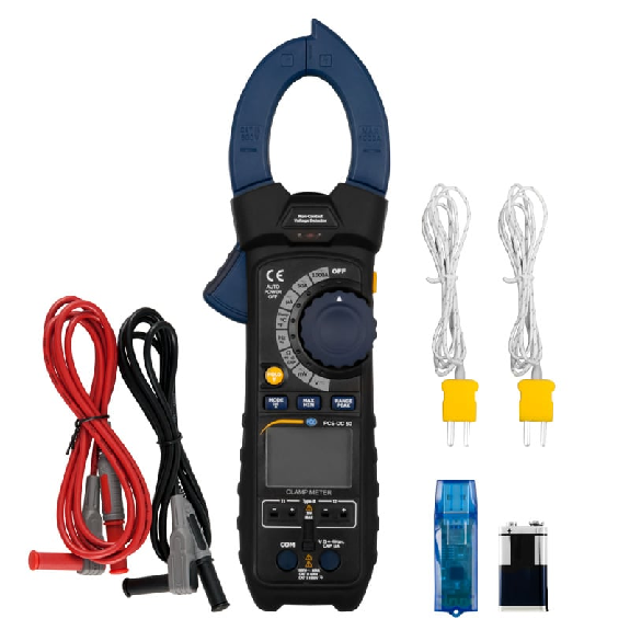 PCE Instruments Strommesszange PCE-DC 50 mit zwei Typ-K Eingängen |Strommessung bis 1000 A |Spannungsmessung bis 600 V-Beschreibung lesen