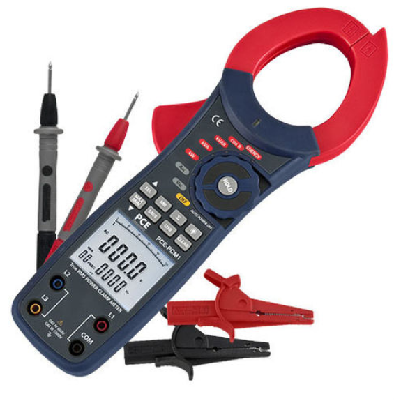 Pince multimètre wattmétrique énergimètre TRMS, 1000A/750V AC/DC, W, kWh - machoire 55mm - USB-Lire la description