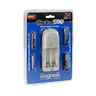 Kit caricatore elettronico e batterie ricaricabili pack 2pcs AA 1500mAh + 2pcs AAA 800mAh  Carica500-Leggi tutto