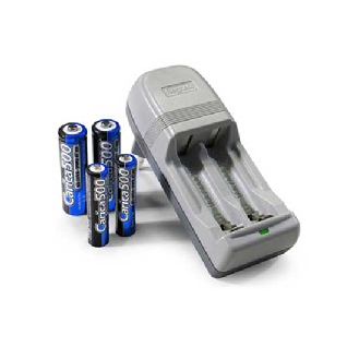 Kit caricatore elettronico e batterie ricaricabili pack 2pcs AA 1500mAh + 2pcs AAA 800mAh  Carica500-Leggi tutto