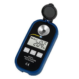 PCE Instruments Digitales Refraktometer  PCE-DRH 1 Messparameter Brix |Wassergehalt |Bé |Refraktionsindex-Beschreibung lesen