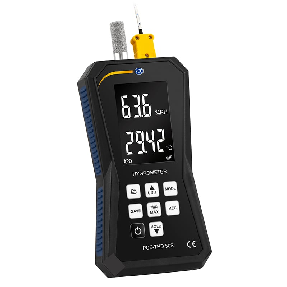 PCE Instruments Temperatur-Feuchtelogger  PCE-THD 50S |mit Sintermetallfilter |Feuchtkugeltemperatur, Taupunkt-Beschreibung lesen