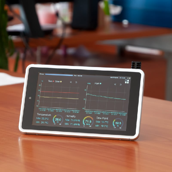 PCE Instruments Datenlogger  PCE-HT 300 für Temperatur / rel. Feuchte |inkl. Bluetooth Interface & Touchscreen-Beschreibung lesen