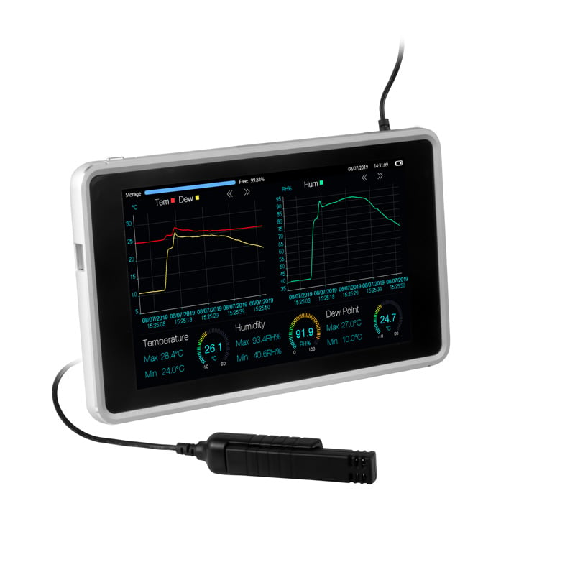 PCE Instruments Datenlogger  PCE-HT 300 für Temperatur / rel. Feuchte |inkl. Bluetooth Interface & Touchscreen-Beschreibung lesen