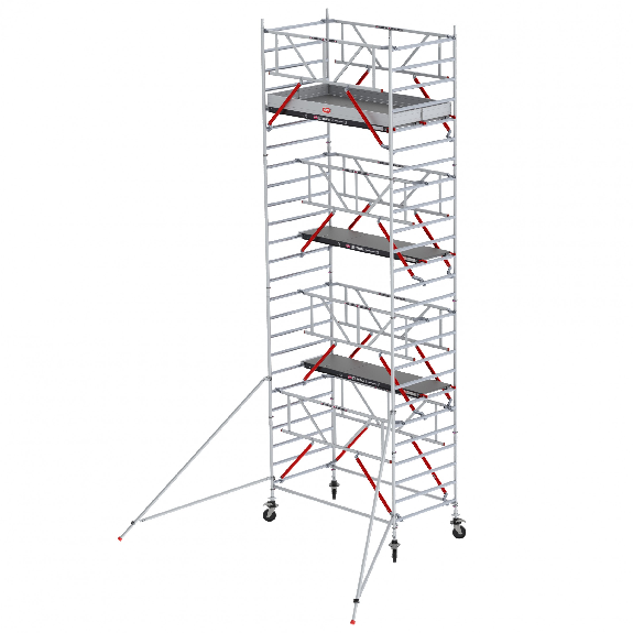 Échafaudage mobile Altrex RS Tower 52-S en aluminium avec plateforme Safe-Quick et Fiber-Deck 8,20 m AH 1,35 x 1,85 m-Leer más