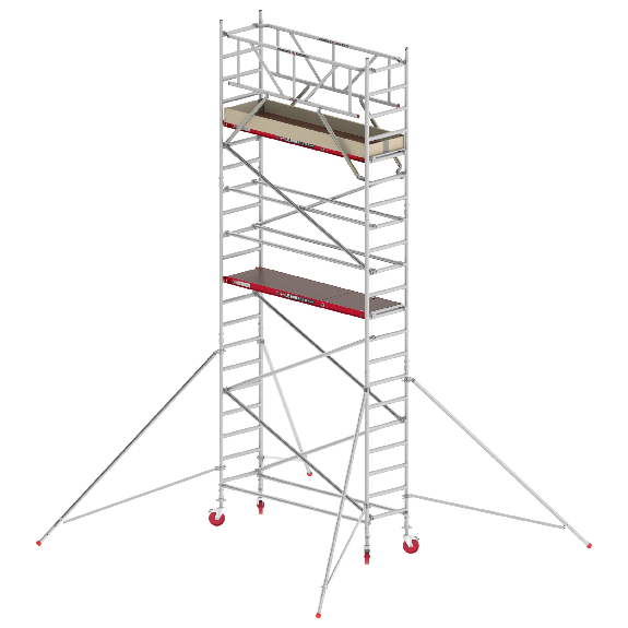 Échafaudage RS Aluminium RS Tower 41 avec une plate-forme en bois 7,20m Ah large 0,75 x 2,45 m-Leggi tutto