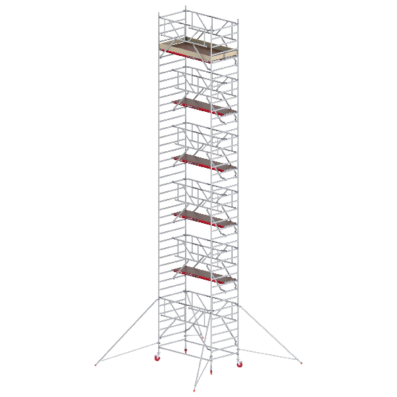 Échafaudage de conduite RS RS Tower 42-S Aluminium sûr rapide avec plate-forme en bois 13,20m Ah 1,35x1,85m-Leer más