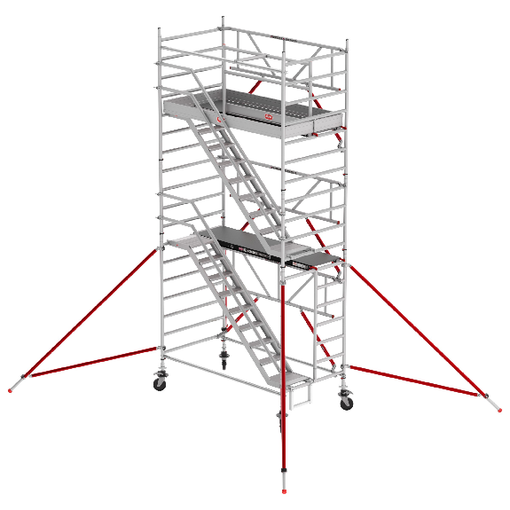 Échafaudage d'escalier RS Tower 53-S Aluminium SAFICE Rapide avec plate-forme en bois 6,20m Ah 1,35x2,45m-Leer más