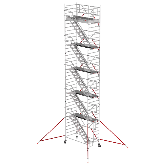 Échafaudage d'escalier RS Tower 53-S Aluminium SAFICE Rapide avec plate-forme en bois 12,20m Ah 2,45x1,85m-Leer más