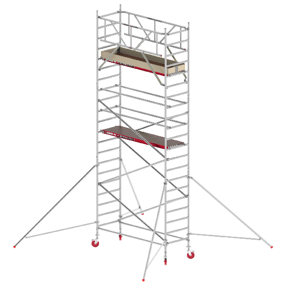 Échafaudage roulant Altrex RS Tower 41 PLUS aluminium sans Safe-Quick avec plateforme en bois 7,20 m AH largeur 0,90 x 2,45 m-Leggi tutto
