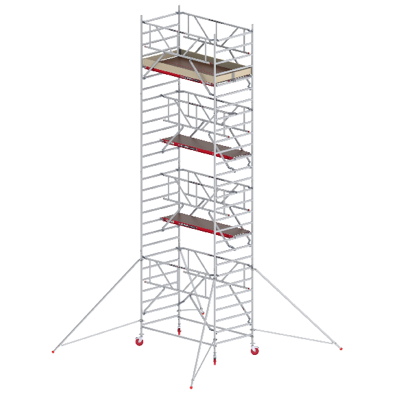 Échafaudage de conduite RS RS Tower 42-S Aluminium SAFET Rapide avec plate-forme en bois 7,20m AH 1,35x2.45m-Leer más