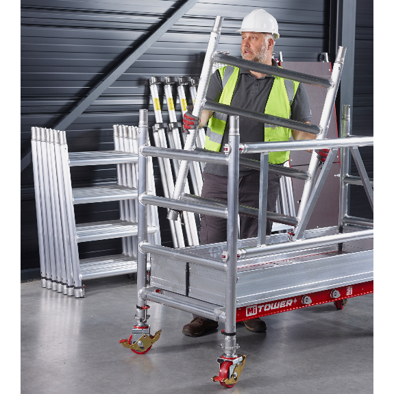 Altrex MiTower PLUS Fahrgerüst Safe-Quick2 Geländer 1-Person-Aufbau Aluminium mit breiter Fiber-Deck Plattform 0,75x1,72m 7,20m AH Altrex MiTower PLUS Fahrgerüst Safe-Quick2 Geländer 1-Person-Aufbau Aluminium mit breiter Fiber-Deck Plattform 0,75x1,72m 7,20m AH-Beschreibung lesen