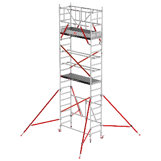 Altrex Klappgerüst RS Tower 54 Aluminium Holz Plattform 0,75x1,85m ohne Safe-Quick 6,8m AH-Beschreibung lesen