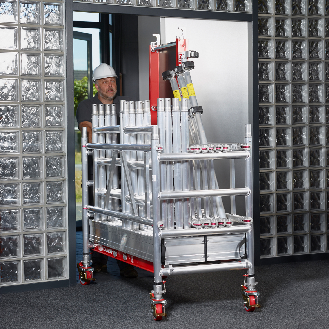 Altrex MiTower PLUS Fahrgerüst Safe-Quick2 Geländer 1-Person-Aufbau Aluminium mit breiter Fiber-Deck Plattform 0,75x1,72m 4,20m AH-Beschreibung lesen