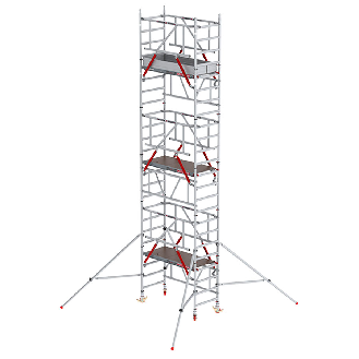 Altrex MiTower PLUS Fahrgerüst Safe-Quick2 Geländer 1-Person-Aufbau Aluminium mit breiter Fiber-Deck Plattform 0,75x1,72m 4,20m AH-Beschreibung lesen