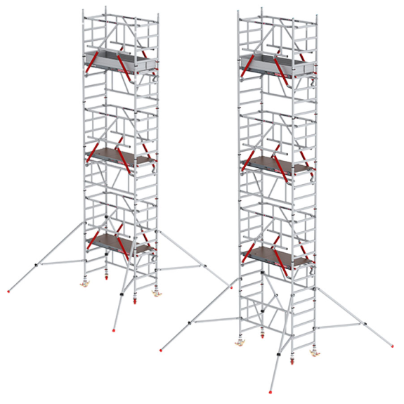 Altrex MiTower PLUS Fahrgerüst Safe-Quick2 Geländer 1-Person-Aufbau Aluminium mit breiter mit Holz Plattform 0,75x1,72m 8,20m AH-Beschreibung lesen