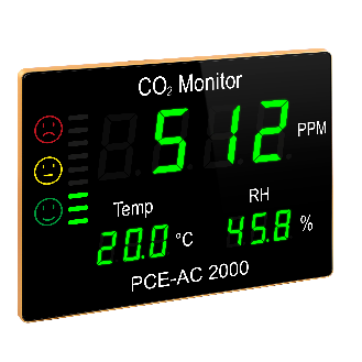 PCE Instruments CO2 - Messgerät PCE-AC 2000 |Messbereich CO2 0 ... 9999 ppm |Ampelbargraph-Beschreibung lesen