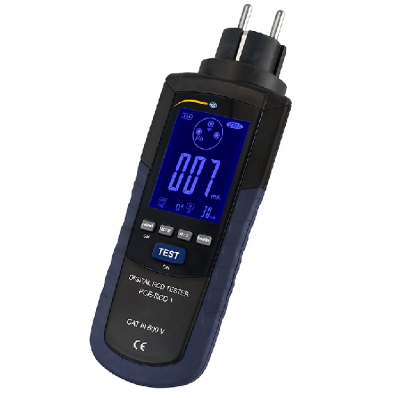 PCE Instruments Installationstester PCE-RCD 1 mit Spannungsbereich 210 V ... 240 V / 50/60 Hz |EN 61010-1 CAT III 600 V-Beschreibung lesen