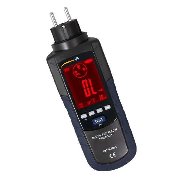 PCE Instruments Installationstester PCE-RCD 1 mit Spannungsbereich 210 V ... 240 V / 50/60 Hz |EN 61010-1 CAT III 600 V-Beschreibung lesen