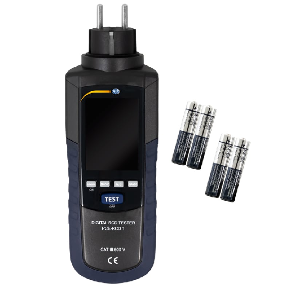 PCE Instruments Installationstester PCE-RCD 1 mit Spannungsbereich 210 V ... 240 V / 50/60 Hz |EN 61010-1 CAT III 600 V-Beschreibung lesen