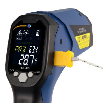 PCE Instruments Infrarotthermometer PCE-895 |Temperaturmessung bis 1600 °C |K-Typ oder Infrarotmessung-Beschreibung lesen