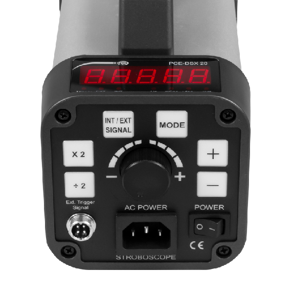 PCE Instruments Digital-Stroboskop PCE-DSX 20 |mit Trigger-Eingang |Drehzahl: 50 ... 35000 RPM/FPM |Blitzfrequenz-Beschreibung lesen