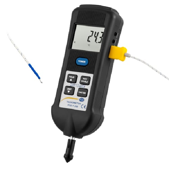 PCE Instruments Handtachometer PCE-T 260 optisch |Messbereich 5  99999 U/min |LED Blitzfrequenz 100  99990 FPM-Beschreibung lesen