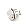 SOAV122F0S00<BR>Bouton Poussoir inox dia22, NO, MOM passe fils, tche rasante