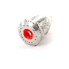 SOAV3SDSR12<BR>Bouton Poussoir inox 19mm 1no+1nc mom point central lumin rouge 12V