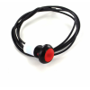 Bouton Poussoir miniature dia.13.6 PA66 rouge, NO, MOM, sortie fils 500mm