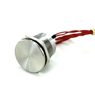 Bouton Poussoir Piezo dia19 NO 200mA-24V Inox, tche rasante-Lire la description