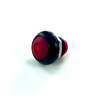 Bouton Poussoir mini dia.13.6 Zamac, NO, tche rouge LED rouge-Lire la description