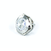 Bouton Poussoir Inox profil court dia.16mm contact NO Momentané Couronne Lumineuse Blanc 24V