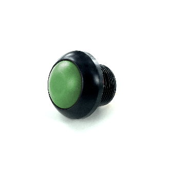 Bouton Poussoir miniature dia.13.6 Zamac noir, NO, moment, cosses, touche verte-Lire la description