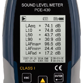 PCE Instruments Sonomètre PCE-430-EKIT Classe 1 |Filtre 1/1 bande d'octaves inclus-Lire la description
