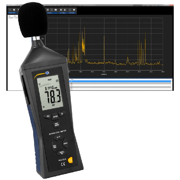 PCE Instruments Schallpegelmessgerät PCE-322ALEQ inkl. LEQ-Software |Automatischer Bereich 30  130 dB |Klasse II-Beschreibung lesen
