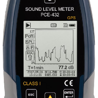 PCE Instruments Sonomètre PCE-432-EKIT Classe 1 |Récepteur GPS intégré-Lire la description