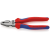 KNIPEX 02 02 180 SB Kraft-Kombizange mit Mehrkomponenten-Hüllen schwarz atramentiert 180 mm (SB-Karte/Blister)