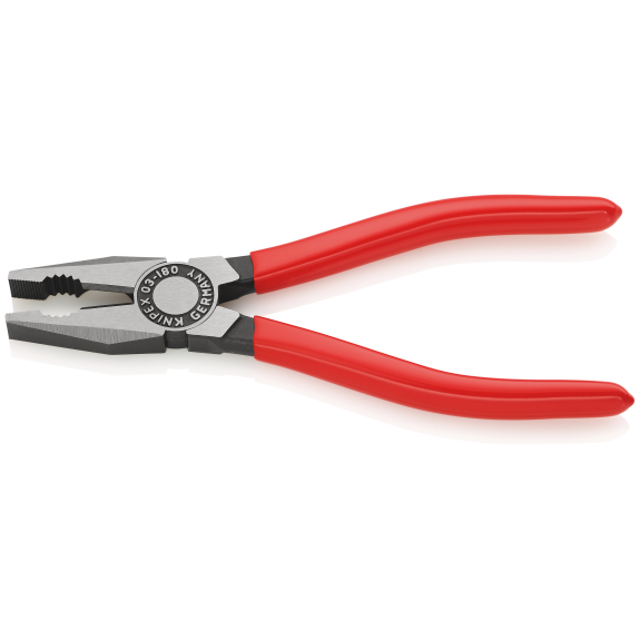 KNIPEX 03 01 180 EAN Kombizange mit Kunststoff überzogen schwarz atramentiert 180 mm-Beschreibung lesen