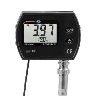 PCE Instruments pH-Meter PCE-PHM 12 mit Temperaturanzeige |speziell für Aquarien |Messbereich 0,00  14,00 pH-Beschreibung lesen