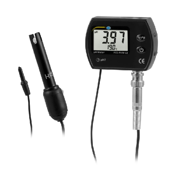 PCE Instruments pH-Meter PCE-PHM 12 mit Temperaturanzeige |speziell für Aquarien |Messbereich 0,00  14,00 pH-Beschreibung lesen