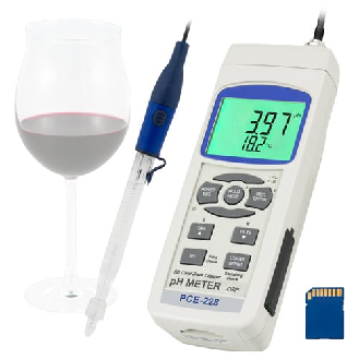 PCE Instruments pH-Messgerät  PCE-228WINE |inkl. pH-Elektrode PCE-PH-WINE & Temperaturfühler TP-07-Beschreibung lesen