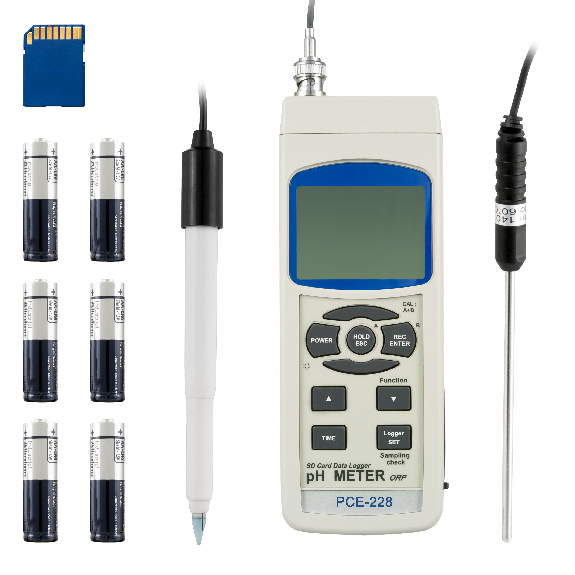 PCE Instruments pH-Messgerät  PCE-228 |inkl. pH-Elektrode (PE-03) & Temperaturfühler (TP-07)-Beschreibung lesen