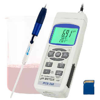 PCE Instruments pH-Messgerät  PCE-228LIQ |inkl. pH-Elektrode PCE-PH-LIQ & Temperaturfühler (TP-07)-Beschreibung lesen