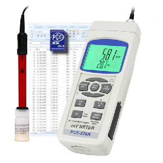 PCE Instruments Redox-Messgerät PCE-228-R inkl. Elektrode OPR-14 |inkl. Temperaturfühler TP-07 |RS-232-Beschreibung lesen