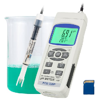 PCE Instruments Kosmetik pH-Messgerät  PCE-228P |inkl. pH-Elektrode IJ-44A & Temperaturfühler (TP-07)-Beschreibung lesen