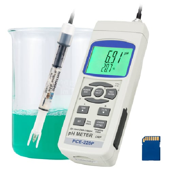 PCE Instruments Kosmetik pH-Messgerät  PCE-228P |inkl. pH-Elektrode IJ-44A & Temperaturfühler (TP-07)-Beschreibung lesen