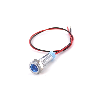 Indicateur LED dia06 LaitonNi rasant Bleu 24V, fils 10cm