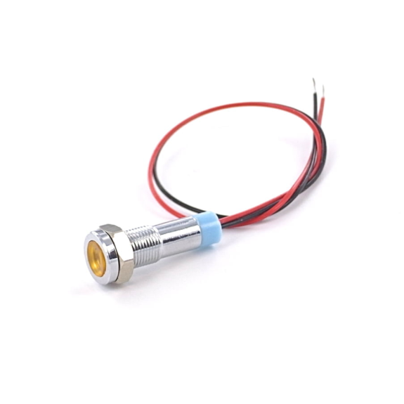 Indicateur LED dia06 LaitonNi rasant Blanc 12V, fils 10cm-Beschreibung lesen